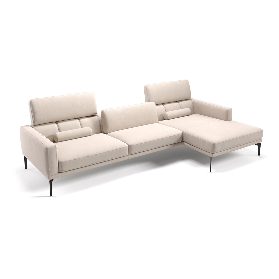 Perspections Stoff Ecksofa Czupka Cognac Links mit Funktionen