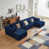 Tissu bleu sélectionné