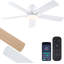 Ventilateur de plafond 52 po à 5 pales blanc avec ensemble d'éclairage DEL et télécommande-1261627992-1264885281