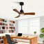 Nouveau ventilateur de plafond de 36 pouces avec télécommande à 6 vitesses à trois pales en bois noir réversible avec moteur à courant continu, idéal pour les chambres à coucher-876100496