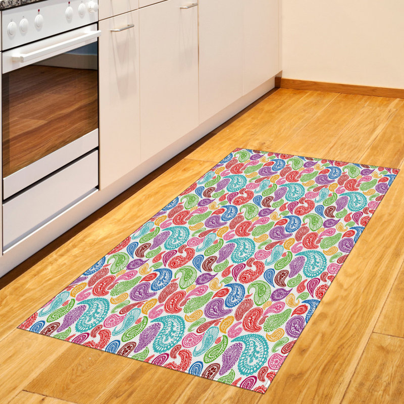 Paisley High Density Long Fiber Poly Threads Decorative Area Rug Carpet, Rectangle 2'7" x 5'