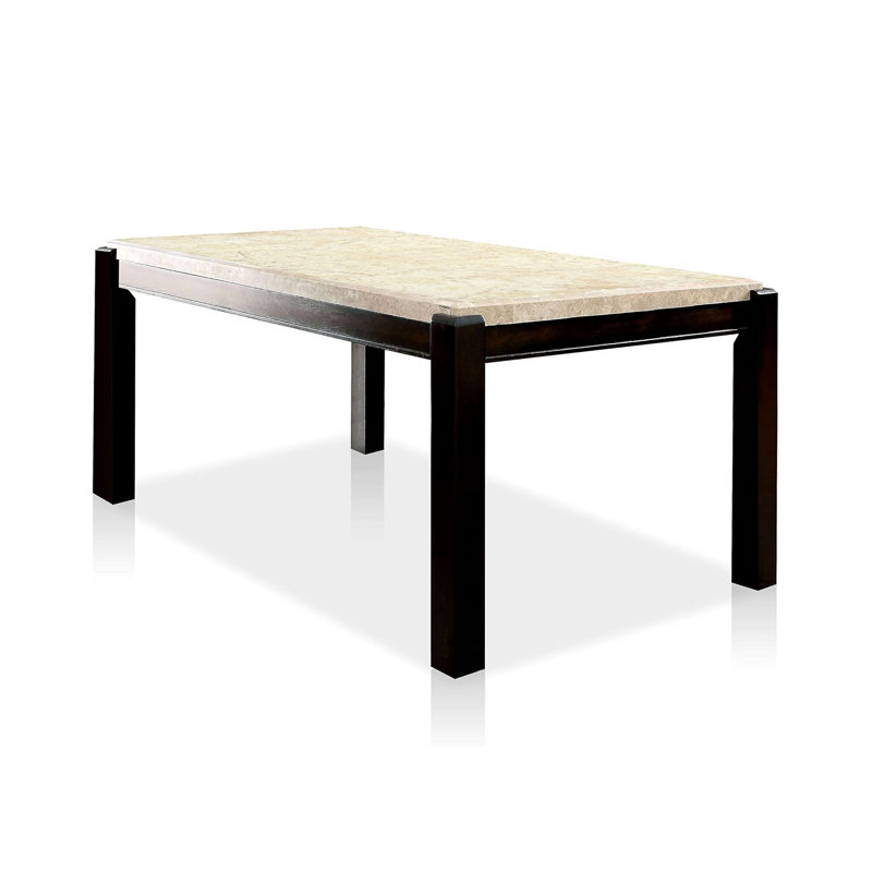 Table de salle à manger l 63,6 po, plateau en marbre ivoire
