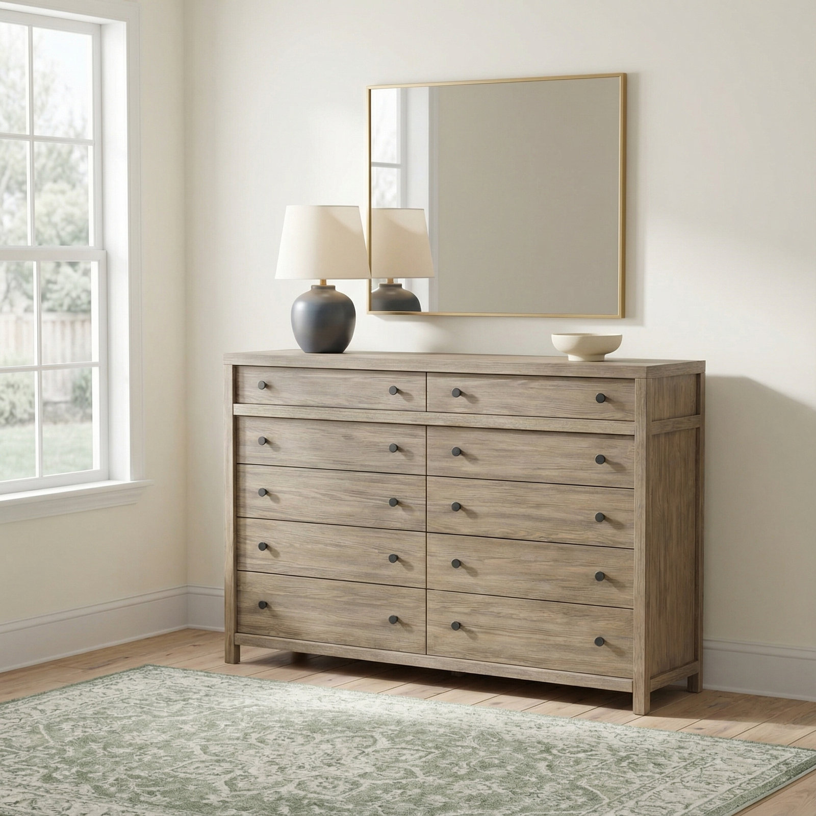 Baxley 10 - Drawer Double Dresser, Brown