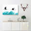 A Couple Of Crane Birds Flying In Abstract - Wrapped Canvas Painting-55300567