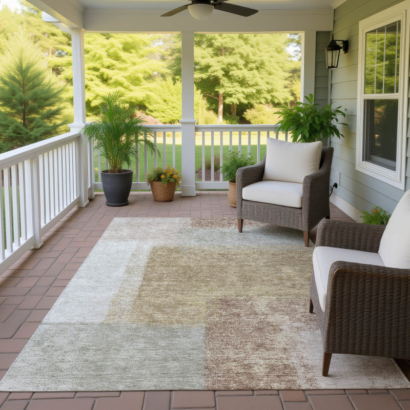 Machine Washable Indoor/Outdoor Molewski ACN2341 Abstract Rug, Rectangle 3' x 5'