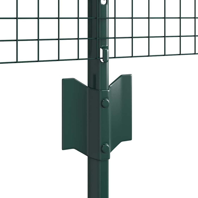 Vidaxl Fence With Posts Steel, Green, 80cm H x 5000cm W x 2.7cm D