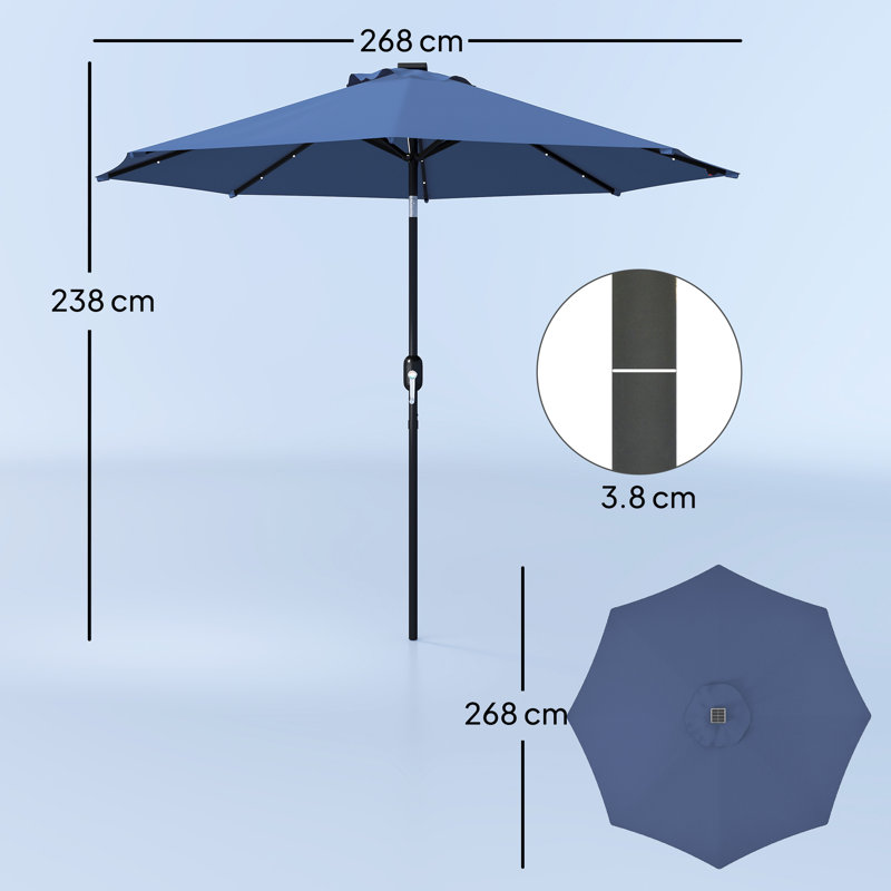 268cm Tilt Market Parasol
