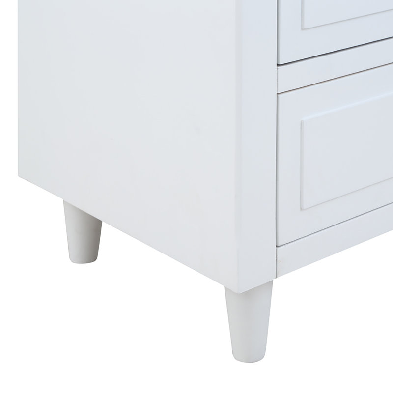 Table de chevet en bois avec 3 tiroirs coulissants