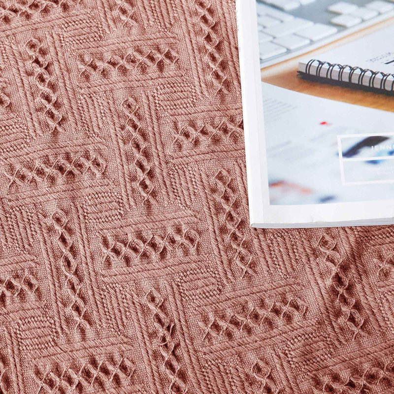 Knitted Throw Blanket, Mellow Rose