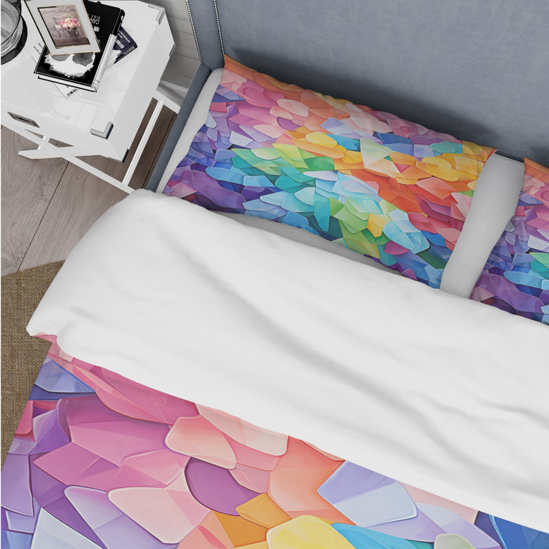 Ensemble de housse de couette bleu et rose Cubist Marine Exploration I - Coral, Housse de couette pour lit simple
