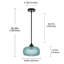 Luminaires suspendus 1 lumière moderne en verre bleu l 9,84 po