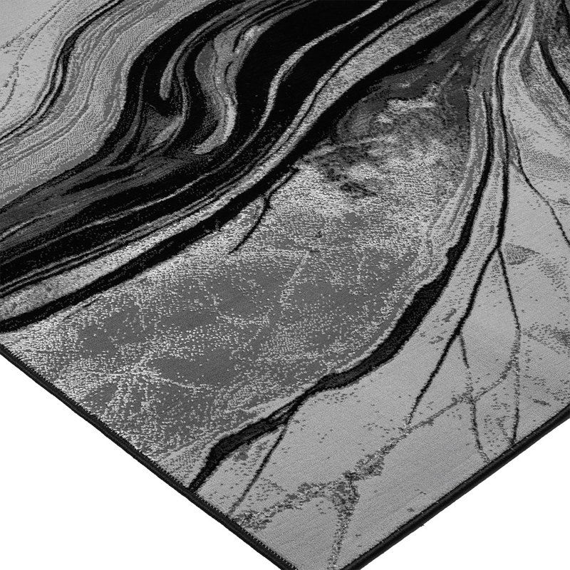 Modern Abstract Marble Area Rug – 100% Polyester Living Room Carpet, Antistatic, Soil & Water Repellent, Colourfast Indoor Rug