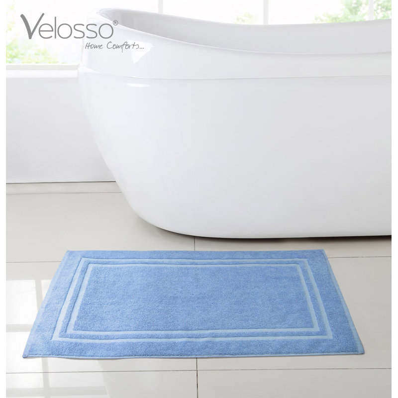Alysun Cotton Hotel Bath Mat, Blue