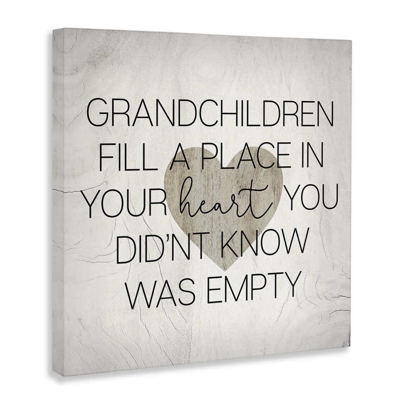 «Heartwarming Grandchildren Quote Rustic Country Heart Symbole» par Daphne Polselli - impression, H 17 po x l 17 po