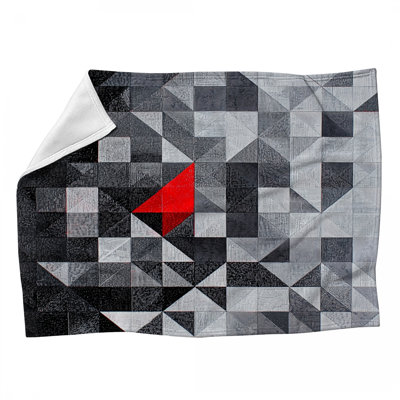 Grid Pattern Fleece Throw Blanket - Abstract Throws for Sofas or Beds