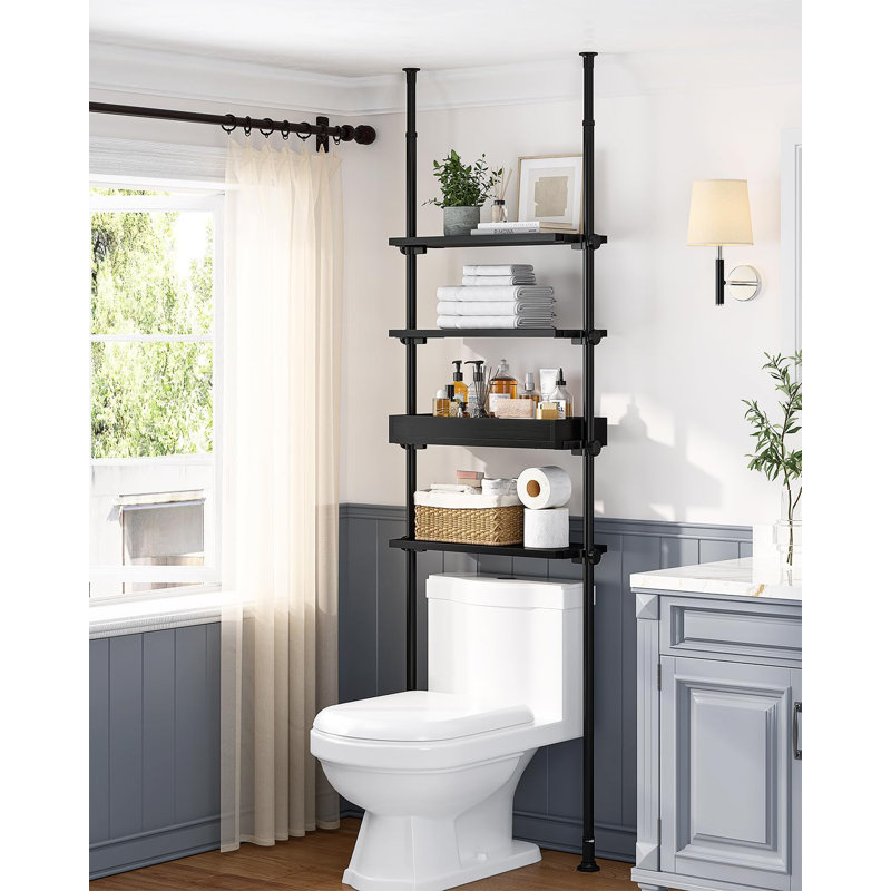 4-Tier Over The Toilet Storage Shelf, Black