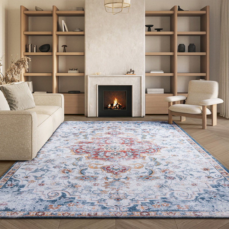 Tapis 117 gris / rouille 117, Rectangle 2 pi 6 po x 4 pi
