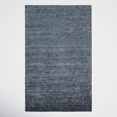 Honeycomb French Blue Ivory Wool Woven Rug