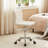 White Armless Ergonomic Adjustable Swivel Office Chair with Wheels – Modern Rolling Computer Desk Chair, Comfortable Task Chair for Home Office, Study, or Vanity-53452433