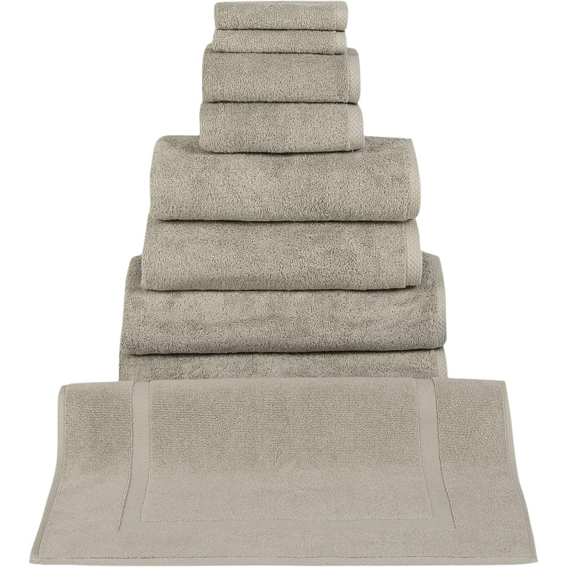 Ensemble de serviettes de bain 9 pièces avec tapis de bain Blatec, Beige