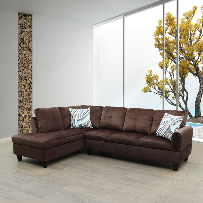 Anabrenda 2 - Piece Upholstered Sectional, Chocolate Linen Blend, Left Hand Facing