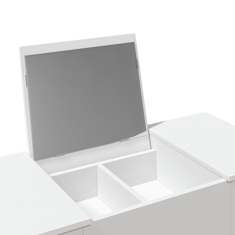 Peysley Dressing Table with Mirror, White