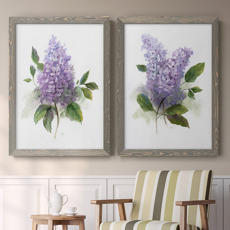 Toile encadrée Lilac Romance I-Premium - prête à être accrochée, H 31,5 po x l 88 po x P 1,5 po, Gris