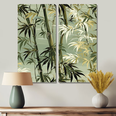 Bamboo Retreat Tropical Pattern  - Tropical Wall Decor 2-Pieces