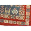 Tapis bleu / rouge en laine noué à la main de conception unique 9 pi 1 po x 12 pi 2 po