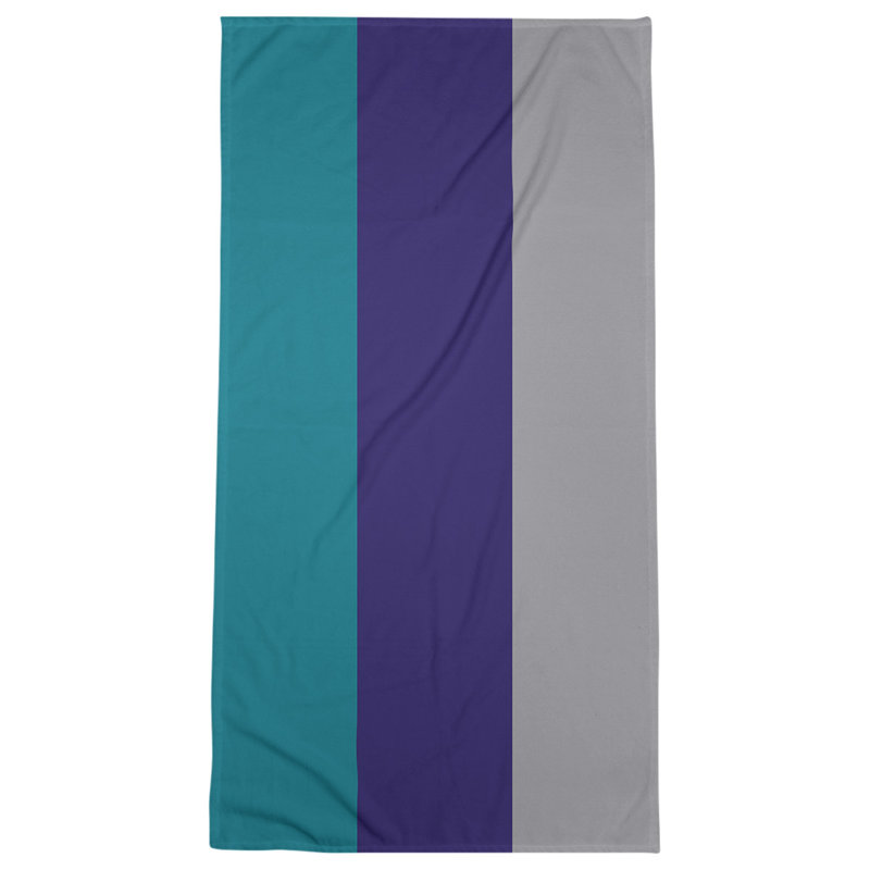 Lightweight Bath Towel, Teal/Dark Purple/Gray
