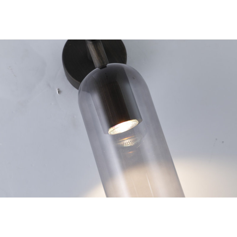 Lustre en jacqualine, H 12 po x l 6 po x P 6 po, Fumée, Argent