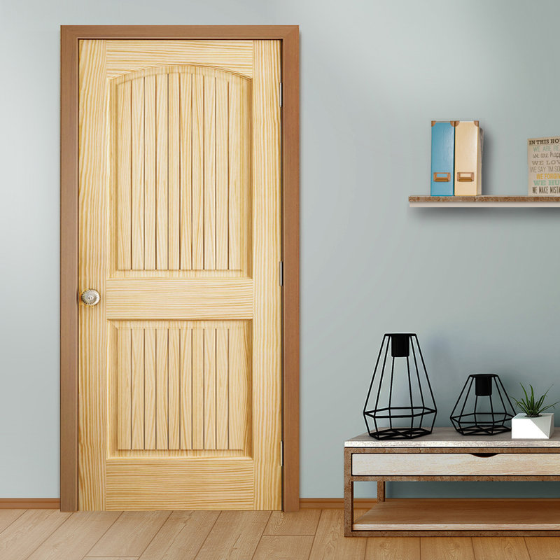 Porte coloniale lambrissée non finie standard en bois massif, 36 po x 80 po