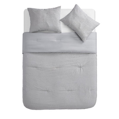 Gray Standard Cotton 3 Piece Comforter Set