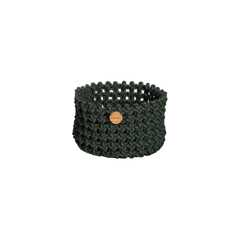 Soft Rope Basket, 9.1" H x 15.8" W x 15.8" D, Dark Green