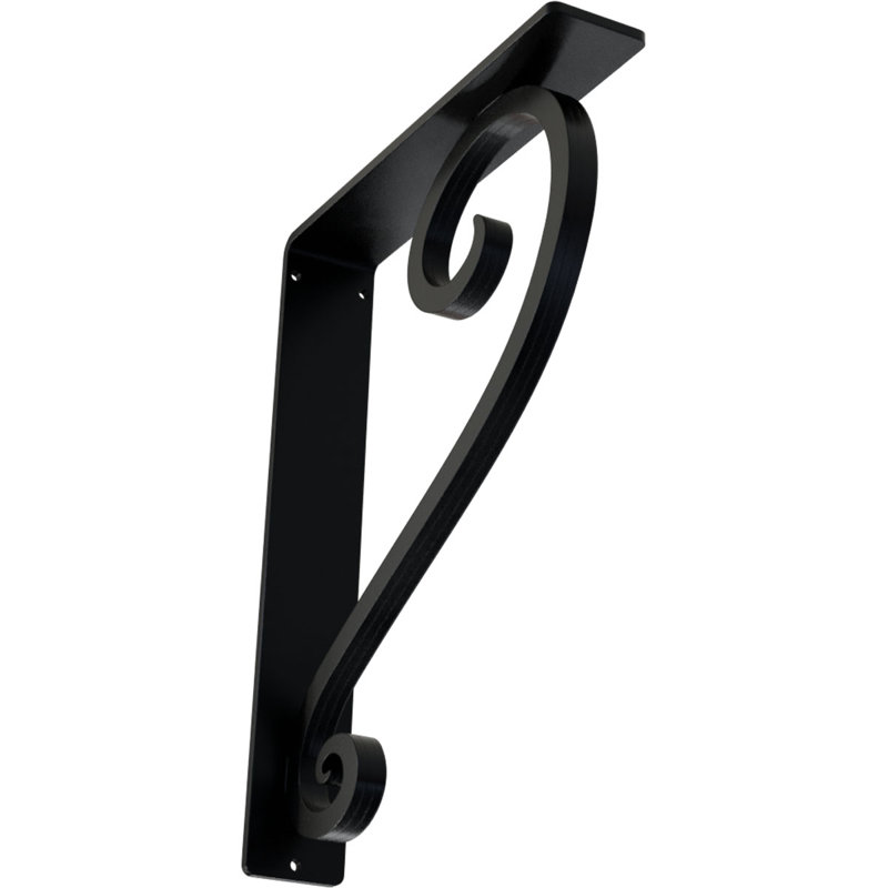 Support en fer forgé Edwards, H 15 po x l 1,5 po x p 12 po, Noir