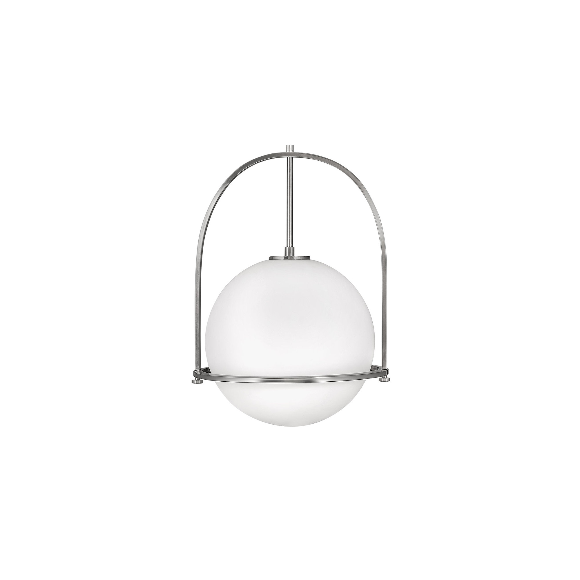Arie Single Light Pendant w/ Globe Shade, 23" H x 15.5" W x 15.5" D, Brushed Nickel