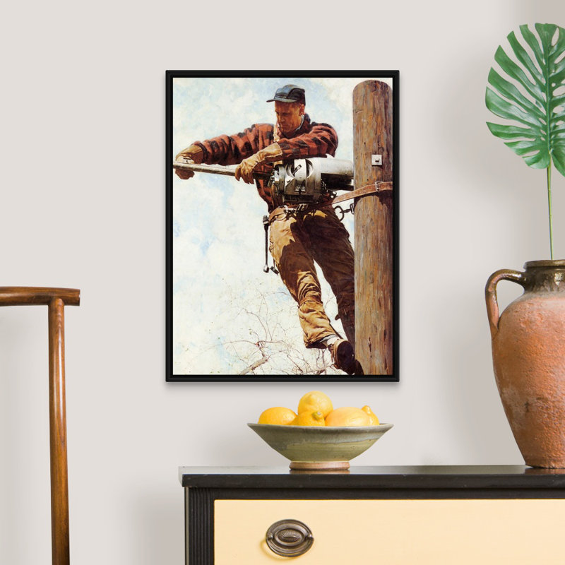 Art mural sur toile Norman Rockwell, H 26 po x l 20 po x P 1,75 po, Cadre flottant noir