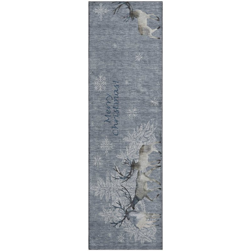 Premium Machine Washable Cerrito AMF213 Ash Rug, Runner 2'3" x 7'6"