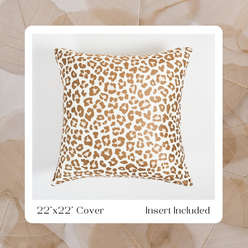 Leopard Neutral Throw Pillow 22"