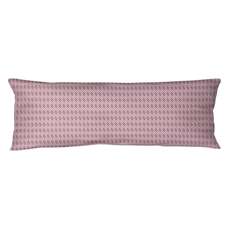 Coussin lombaire à carreaux à rayures, Bourre en polyester, Molleton moelleux, Mauve