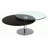 Softer Than Sisal Dual Round Top Motion Cocktail Table w/ Glass & Solid Wood Top