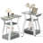 End Tables Living Room Set Of 2,Grey End Table With Charging Station,Grey Side Table, Nightstand For Bedroom, 3 Tier End Table With Storage Shelf For Living Room