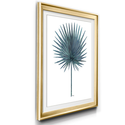 Oasis bleue II - art mural grandiose et encadrée sous verre, grand salon