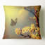 Papillon rétro et cerisier - coussin à imprimé floral-29598137-29598133