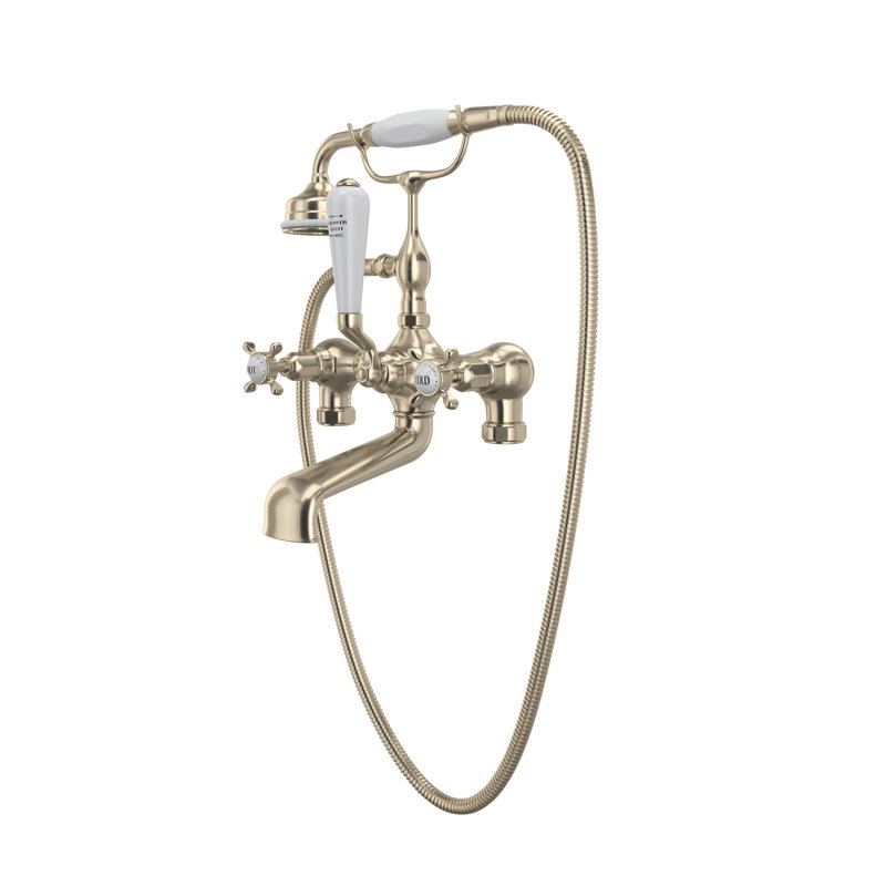 Edwardian™ Deck Mounted Clawfoot Tub Faucet, Satin Nickel