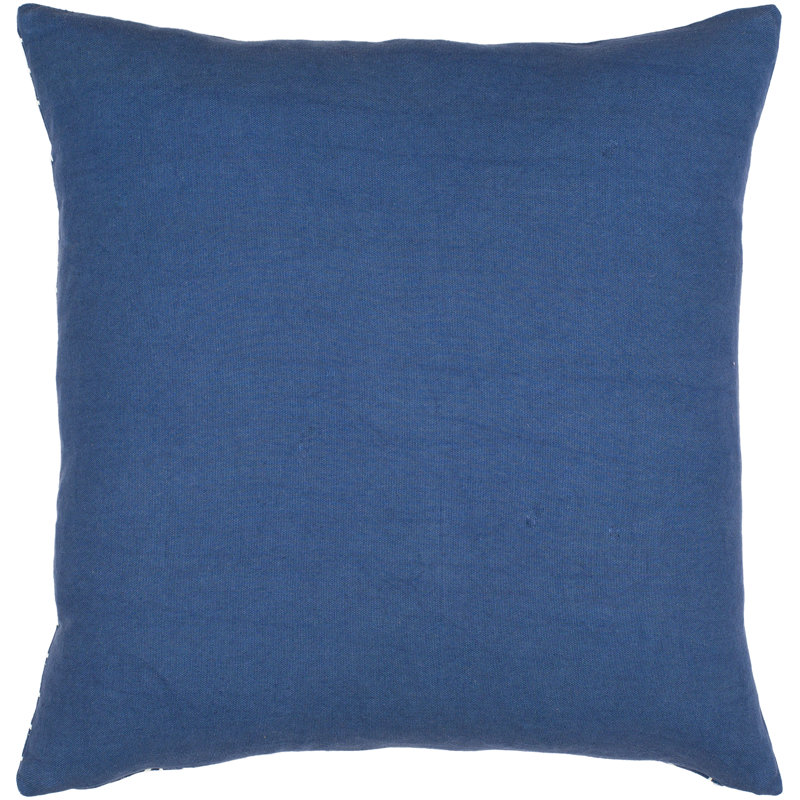 Lachen Geometric Cotton Throw Pillow, Dark Blue/Cream, 20" x 20"