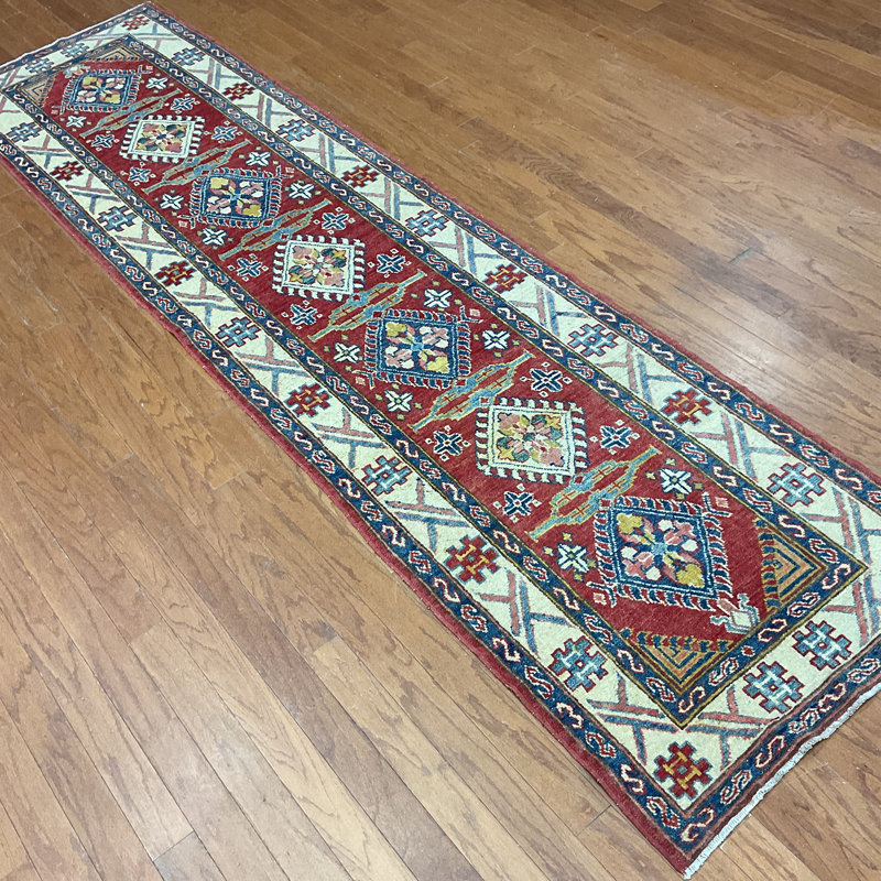  Handmade Kazak Wool Runner