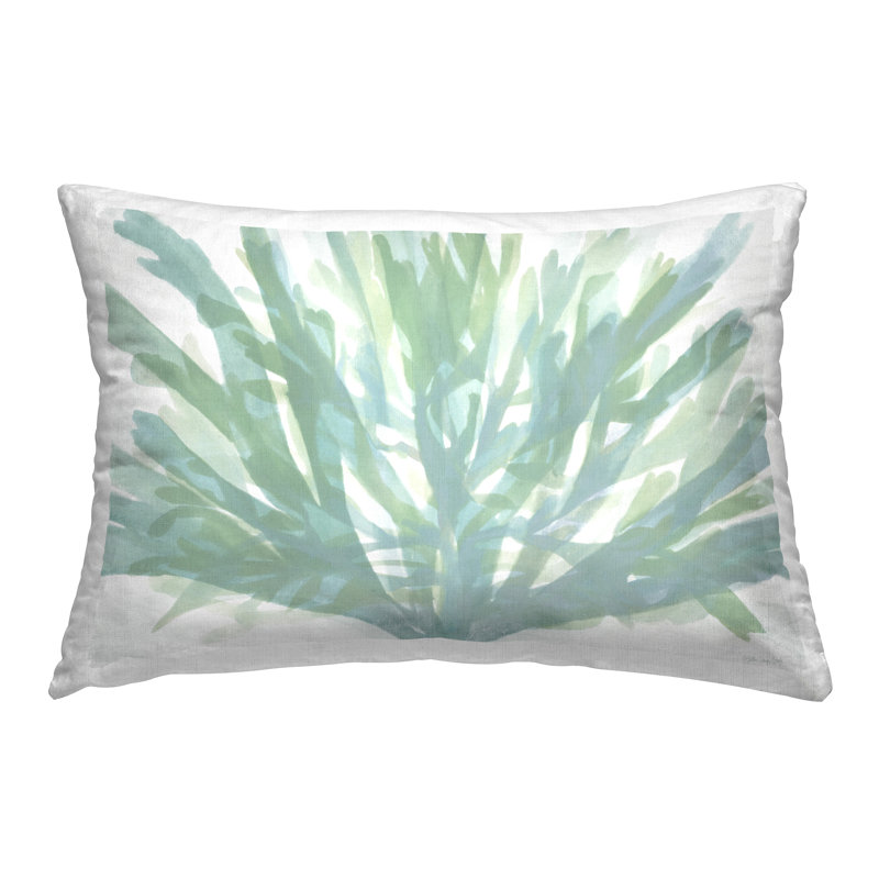 Coussin décoratif symétrique imprimé corail vert par Stellar Design Studio