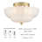 3-light Modern Gold Metal with Scalloped Milk Glass Semi Flush Mount Ceiling Light for Living Room