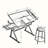 Kynnlie Adjustable Glass Top Metal Base Drafting Table-963584234